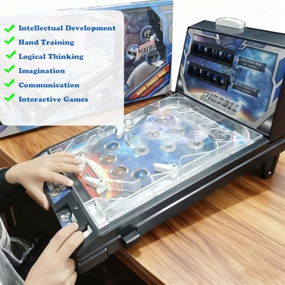 Retro Arcade Pinball Machine Game, Classic Electronic Pinball Toy with Scorer and Sounds, Mini Tabletop Ball Shooting Game for Kids