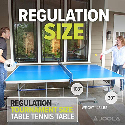 JOOLA NOVA Outdoor Ping Pong Table with Waterproof Table Tennis Net Set - Quick Assembly - All Weather Aluminum Composite Surface - Tournament Quality - Indoor & Outdoor Compatible - style: NOVA DX Outdoor