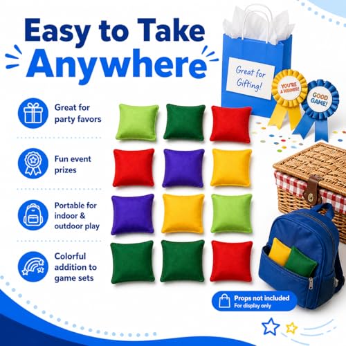 12 Pack 2inch/5cm Nylon Bean Bags Children Family Adults Outdoor Yard Games Bean Bag Toss Carnival Toy Bean Bag Toss Game