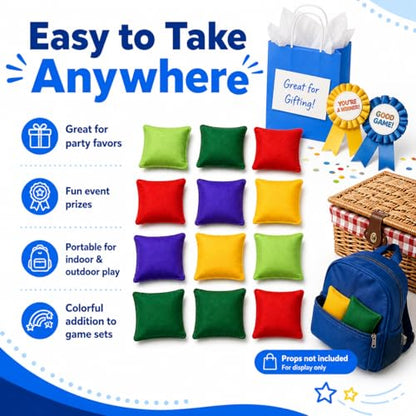 12 Pack 2inch/5cm Nylon Bean Bags Children Family Adults Outdoor Yard Games Bean Bag Toss Carnival Toy Bean Bag Toss Game