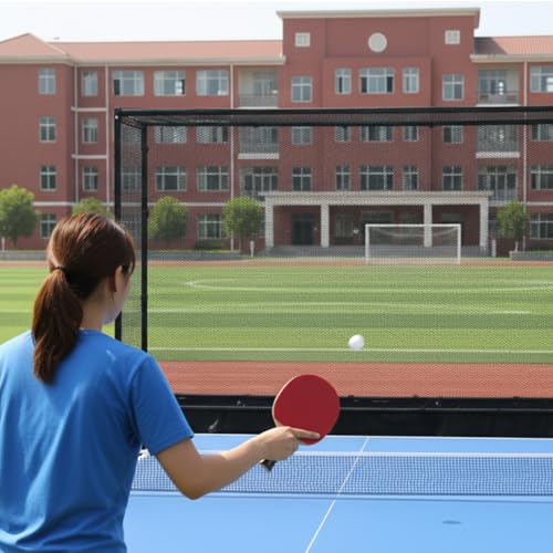 lukar Table Tennis Ball Catch Net,Wide Table Tennis Catch Collect Recycle Net with Wheels,Table Tennis Ball Collector for Multi-Ball Training
