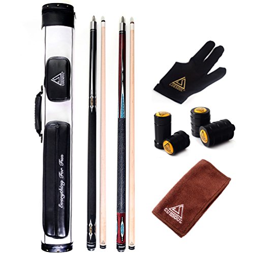 CUESOUL 19oz Pool Cue Sticks with Hard Pool Cue Case - color: E204-E104