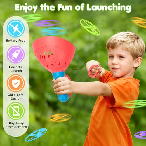 Outdoor Toys for Kids Ages 4-8, 4 Packs Flying Catching Game, Outside Manual Capture Chasing Toys for Ages 3-7, Fun Family Games for Boys Girls Ages 2 3 4 5 6