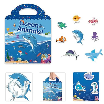 Reusable Sticker Book for Kids, 5 Sets Educational Learning Toys Travel Stickers Activity Books for Toddler Girls Boys Age 3+ Birthday Gifts - Fairy, Ocean, Farm, Dinosaur & Animals - style: Farm + Fairy tale + Ocean + Dinosaur + Animal