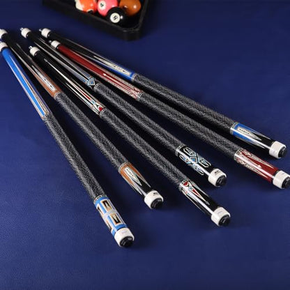 58 inch Canadian Maple Pool Cue Stick 19/20/21 Ounces Available, 13mm Fiber Leather Tip Billiard Cue, Irish Linen Wrap Cues for Beginner, Commercial and Home Entertainment - color: 01