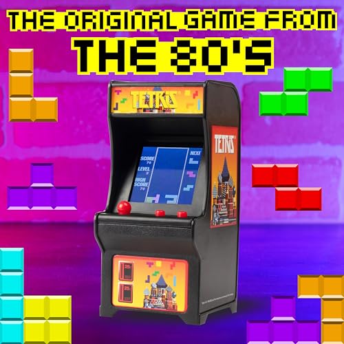 Tiny Arcade Tetris Mini Retro Game (3.5"): Playable Handheld Arcade Machine w/ Real Gameplay & Sound - Classic 1980's Video Game (Ages 8+)
