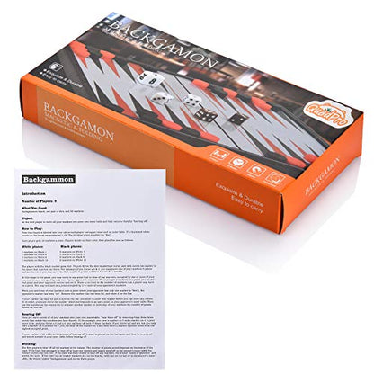Magnetic Backgammon Board Game Set with Folding Board Travel Games for Kids and Adults