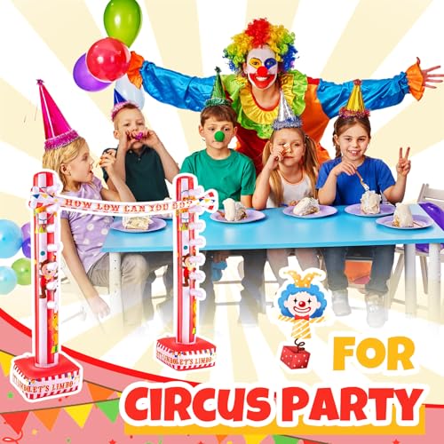 Threan Circus Inflatable Limbo Game for Kids Adults Toddlers Carnival Theme Party Enhance Family Bonding for Indoor Outdoor Birthday Picnic Pool - style: Circus
