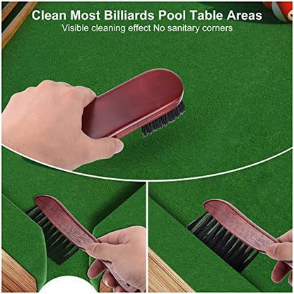 PATIKIL Pool Table Cleaning Brush Set, Billiards Table Brush Rail Brush Cue Cleaning Cloth Sticky Lint Roller & Spare Core Pool Table Clean Kit - color: Wine Red
