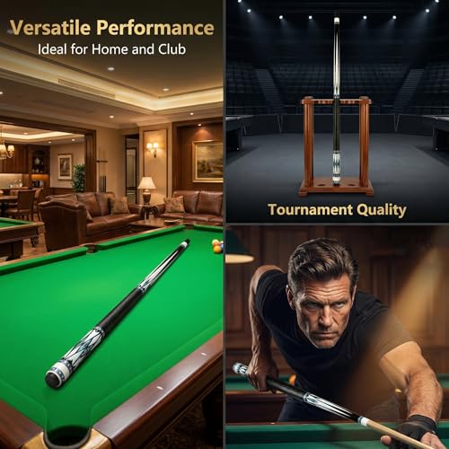 Tai ba cues Pool cue Stick + Hard Case, Multi-Weight System, Multilayer Leather Tip -12.5/11.5mm, 58", Hardwood Canadian Maple Professional Billiard Cue Stick - color: CUE KIT WITH MAPLE SHAFT