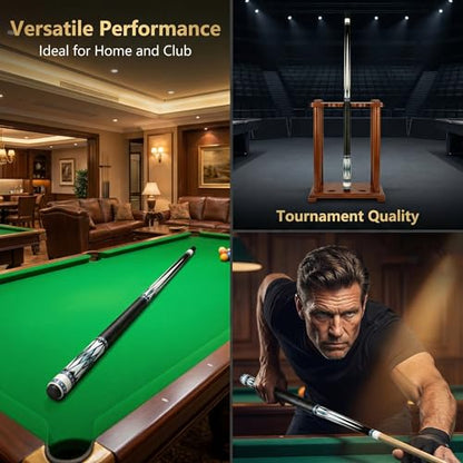 Tai ba cues Pool cue Stick + Hard Case, Multi-Weight System, Multilayer Leather Tip -12.5/11.5mm, 58", Hardwood Canadian Maple Professional Billiard Cue Stick - color: CUE KIT WITH MAPLE SHAFT