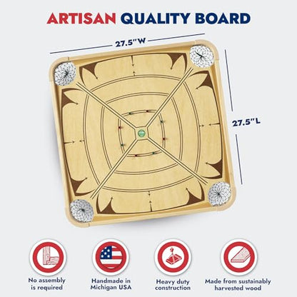 Carrom Board Game Set — Large Board Games for Adults & Children — Over 85 Board Games for Family Game Night — All in One Board Game Set