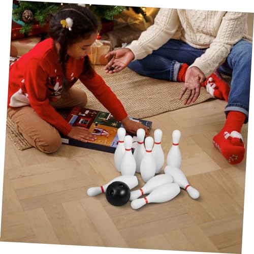 Abaodam Mini Bowling Set 10 Plastic Pins and 2 Balls Bowling Pins Ball Game Set for Kids Toddler Outdoor Indoor Sports Games
