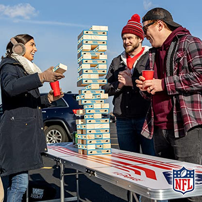 Wild Sports NFL Giant Stacking Wooden Blocks – Tumbling Tower Classic Family Game Stacks – Great Gift for Any Football Fan! - color: Carolina Panthers
