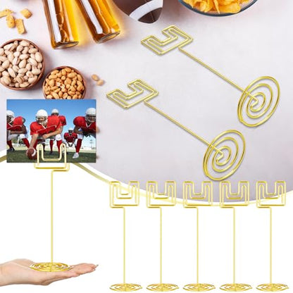 Gersoniel 12 Pcs Football Centerpieces for Table Football Goal Post Decoration 8.66 Inch Picture Holder Party Table Number Holders Picture Display Stands for Sports Themed Birthday Party Supplies