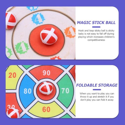Sticky Dartboard and Sticky Ball Set, 2pcs 42cm Throwing with -and-Loop Target, Educational Indoor Throw for Boys and, Portable Game Set