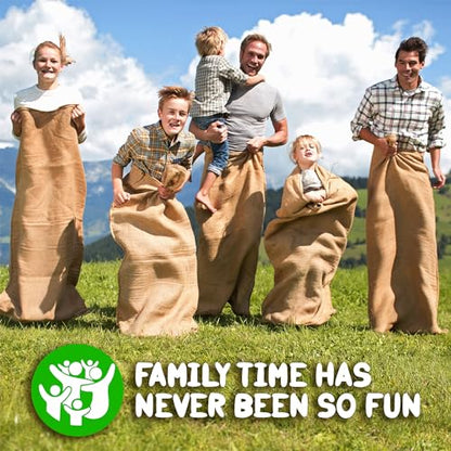 Large Burlap Potato Sack Race Bags, 23x40" Burlap Bags, Outdoor Lawn Games for Kids & Adults - Easter Games, 4th of July BBQ, Picnic, Block Party, Family Reunion, Birthday Party, Halloween - Set of 12 - size: Pack of 12