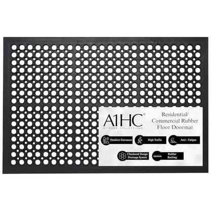 A1 Home Collections New All Purpose Anti Fatigue Versatile Rubber Floor Mat with Drain Holes, Workplace Mat, Restaurant Kitchen Mat, Bar Area Mat, Commercial, Industrial Anti Fatigue Mat 24x36 Inches - size: 36"L x 24"W x 0.6"Th