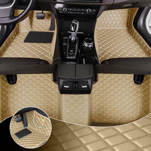 Car Floor Mats Fit for Dodge Dart 2013-2016 All Weather Durability Leather Car Floor Mats, Skidproof Pedal, Waterproof, Wear-reistant(Beige) - color: Beige