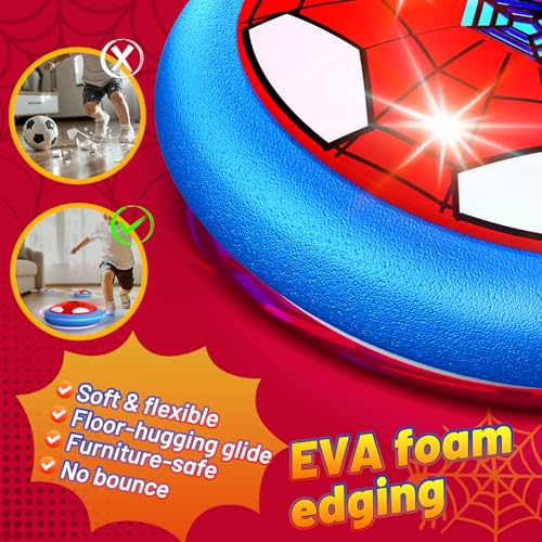 HopeRock Soccer Toys 2 Pack Hover Soccer Ball Toys Indoor Soccer Set with LED Lights, Soft Foam Bumpers, Air Floating Soccer Gifts for Kids Boys Girls Ages 3-12 - style: Style C