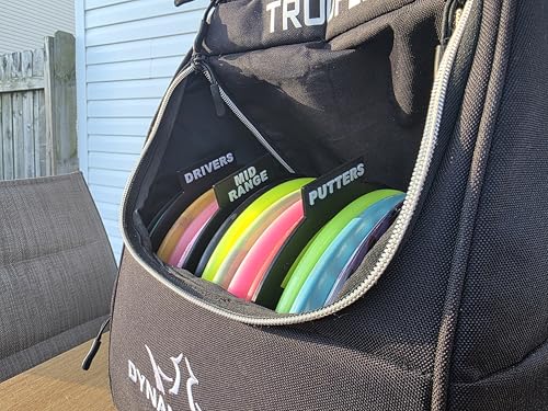 3DAmbitions 3D Printed Disc Golf Bag Dividers — Full Set of 9 Organizational Inserts (Drivers, Fairway, Mid, Roller, Approach, Putters, Stable, Under/Over-Stable) — PLA Disc Golf Bag Organizer