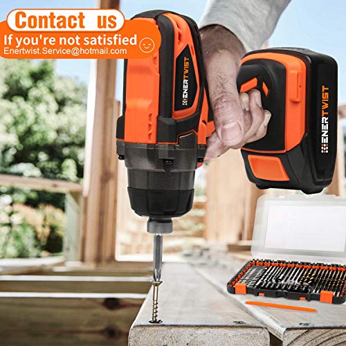 ENERTWIST Drill Bit Set, 112-Pieces 1/4" Hex Shank Impact Driver Bits and Screwdriver Bits Set Assorted in Tough Case for Wood Metal Cement Drilling and Screw Driving, ET-DBA-112 - style: 112PCS