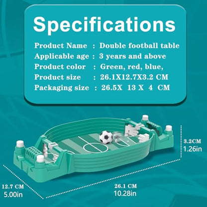 Tabletop Foosball Game, Easy Assembly Desktop Soccer Board for Two Players, Portable Football for Family Night - color: Blue