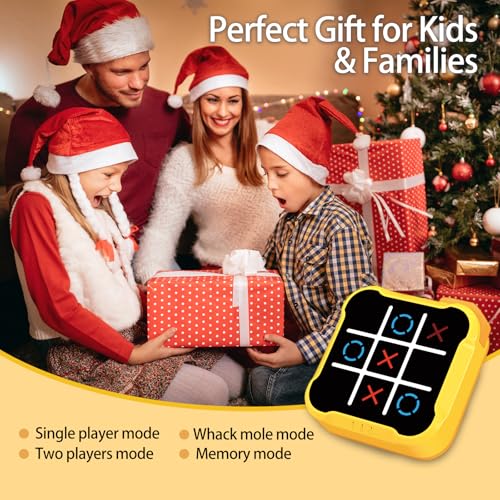 Tic Tac Toe Games for Kids: 4-in-1 Portable Sensory Puzzle Game - 6 7 8 9 10 11 12 Years Old Kids Electronic Toy for Travel Home School - Christmas Birthday Gift for Boys Girls
