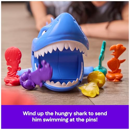 Spin Master Games, Shark Strike, Bowling Game with Wind-Up Jaw-Chomping Action, Easy Activity Toy for Preschoolers, Fun for Kids & Family, 2-4 Players, for Ages 5 & Up