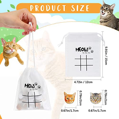 Sotiff 36 Sets Cat Tic Tac Toe Games for Kids Kitties Party Favors Cat Goody Bag Stuffers Classroom Exchange Gifts Outdoor Indoor Activities for Adults Kids School - style: Cat