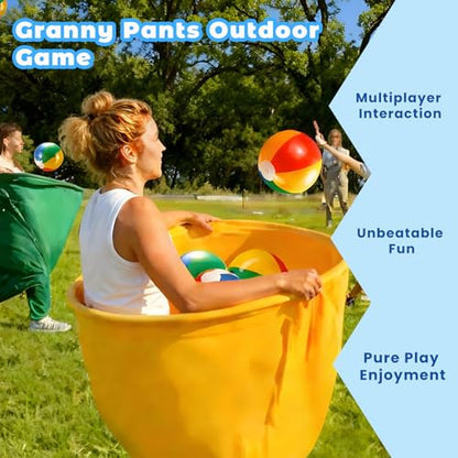 Granny Pants Yard Game Set (2 Pack), Funny Granny Pants Outdoor Game for Kids & Adults, Easy Setup Toss Game with Giant Pants & Balls, Backyard Family Party Game for Small Groups - color: 2PC Granny Pants