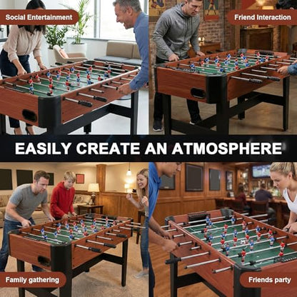 47 Inch Foosball Table with Score Keeper Classic Indoor Soccer Game with Counterbalanced & Uniformed Men Competition Soccer Table Game for Adults & Families