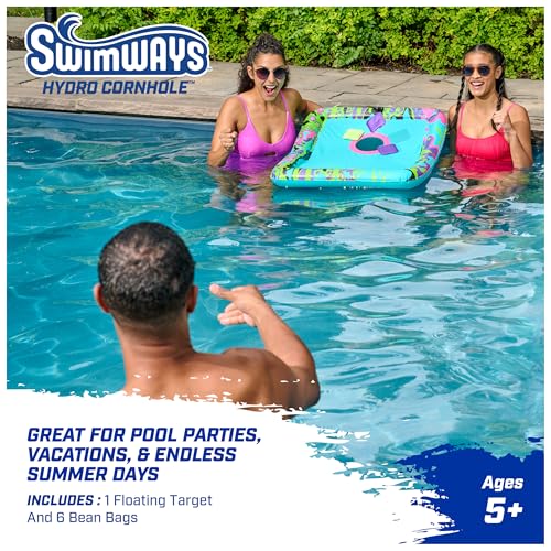 SwimWays Hydro Cornhole, Pool Toys for Kids and Adults, Cornhole Toss Game for Beach, Lake and Swimming Pool, Outdoor Toys for Kids Aged 5 & Up
