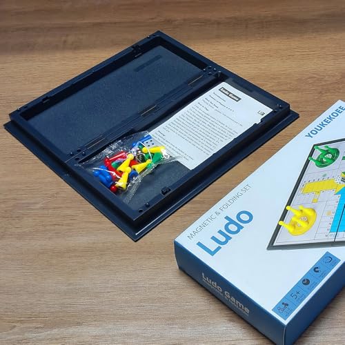 Ludo Board Game - Magnetic Folding Travel Set, Suitable for Adults and Kids, Easy to Carry, 9.78 inches in Size