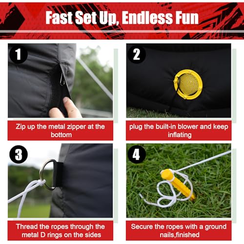 10FT Inflatable Soccer Dart Board for Adults Family, Giant Inflatable Games Inflatable Carnival Outdoor Games Soccer Field with 8pcs Balls, Lawn Kick Darts for Yard Backyard, Commercial Quality