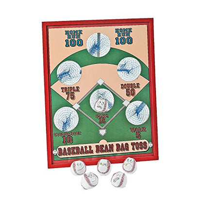 Fun Express Baseball Bean Bag Toss Game for Kids - Wood Game Board with 5 Bean Bags for Tossing - Outdoor Toys for Kids Ages 4-8 - Birthday Party Games for Boys 3-5 Year Old Gifts Yard Carnival