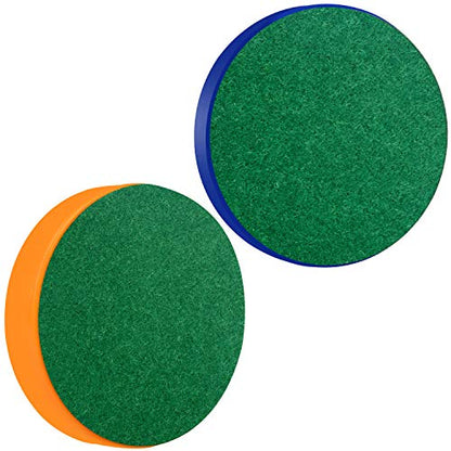 ONE250 Air Hockey Pushers and Red Air Hockey Pucks, Goal Handles Paddles Replacement Accessories for Game Tables (4 Striker, 4 Puck Pack) - color: Orange & Blue