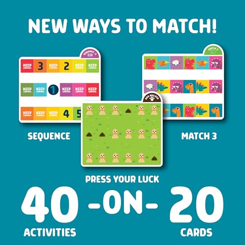 Chuckle & Roar Travel Matching Puzzle & Game Set – 40 Activities on 20 Cards, Grow-with-Me Game Modes, 1–2 Players, Preschool Learning Game, Ages 3+