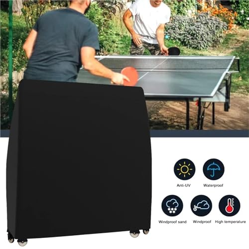 1pc Heavy Duty Waterproof Table Tennis Cover Dust Sun Rain Protection Indoor Outdoor Ping Pong Storage Polyester 165X70X185cm