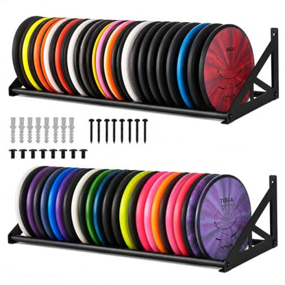 2 Pcs Disc Golf Rack Wall Mount, Disc Golf Storage, Disc Golf Wall Hanger, Disc Golf Shelf for Wall, Disc Rack Storage, Wall-Mounted Disc Golf Organizer for Home, Garage