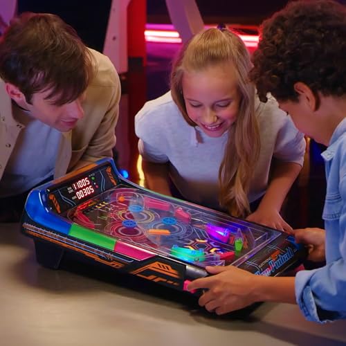 Merchant Ambassador Electronic Arcade Pro Pinball - Light & Sound Tabletop Game, Dual LED Scoreboard, 10 Professional-Grade Features, Adults Kids Age 6+