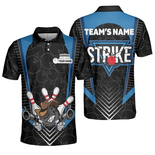 GABITA Personalized Bowling Jerseys for Men, Custom Bowling Shirts, Funny Bowling Shirts Gift for Bowler Team Player - color: A17