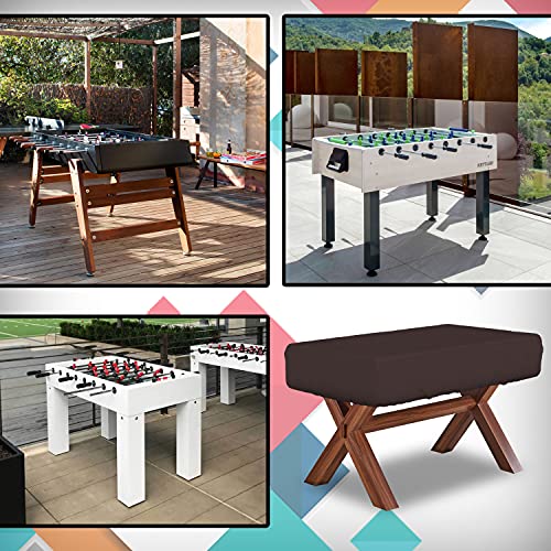 Foosball Table Cover 12 Oz Waterproof - 100% Weather Resistant Outdoor Game Table Cover with Elastic at 4 Sides (63"W x 45"D x 19.7"H, Coffee) - color: Coffee, size: 63"W x 45"D x 19.7"H