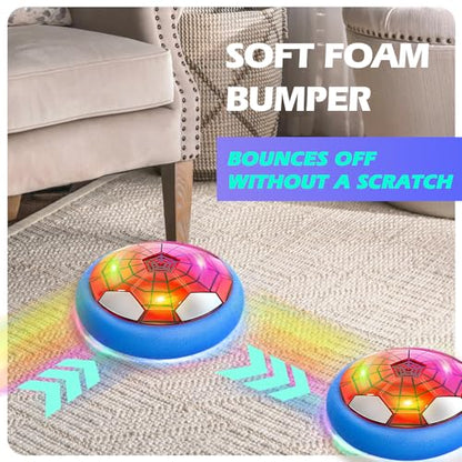 Ocditikl Hover Soccer Ball, Air Floating Soccer with LED Lights & Foam Bumper, Indoor Soccer Toys for Kids Ages 5-12, Ideal Easter Birthday for 4 5 6 7 8 9 10 11 12 Year Old Boys Girls - color: Blue