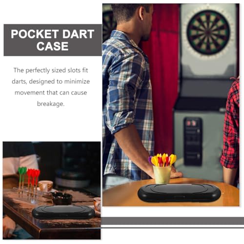 3pcs Black Oval Steel Darts Storage Case Lightweight Hard Shell Small Organizer Portable Carrying Box for Soft Tip and Steel Dart Accessories
