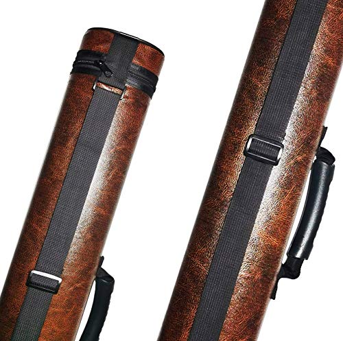 2x2 Hard cue case Oval Pool Cue Billiard Stick Carrying Case - color: B20-Brown