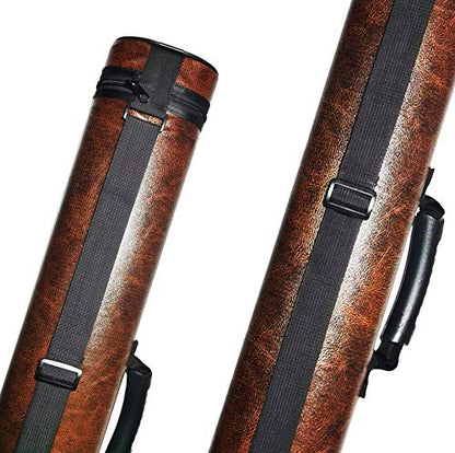 2x2 Hard cue case Oval Pool Cue Billiard Stick Carrying Case - color: B20-Brown