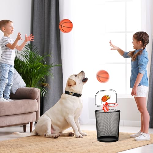 Honoson 3 Sets Indoor Trash Can Basketball Game Set Includes 3 Mini Clip on Basketball Hoop with Backboard 6 Inflatable Ball Pump Office Decompression Toy Birthday Gift Back to School(Vibrant) - color: Orange