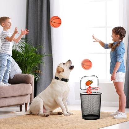 Honoson 3 Sets Indoor Trash Can Basketball Game Set Includes 3 Mini Clip on Basketball Hoop with Backboard 6 Inflatable Ball Pump Office Decompression Toy Birthday Gift Back to School(Vibrant) - color: Orange
