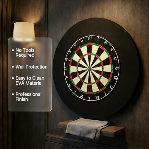 17.75in Splicing Dartboard Wall Protector | Dart Board EVA Dartboard Backboard Wall Surround | Durable Backboard for Dart Boards - Professional Darts Accessory for Starters & Professional (Black)